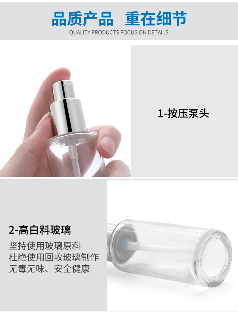 Model 085 Glass Dropper Bottle 15ml 30ml 100ml Glass Cosmetic OEM Packaging additional view 11 OEM custom packaging
