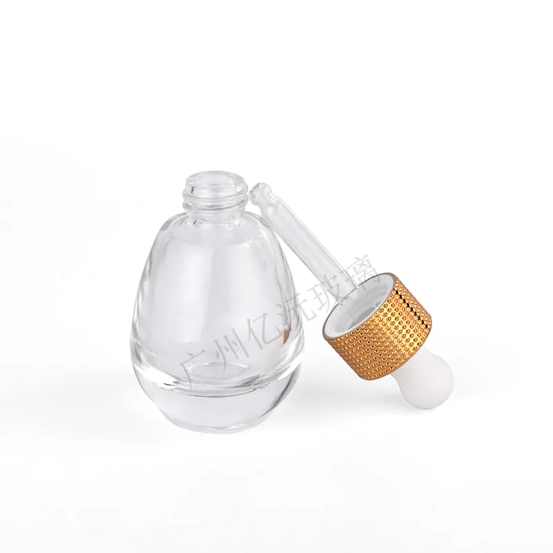 Model 090 Glass Dropper Bottle 10ml 15ml 30ml Glass with Pipette Cap OEM Packaging detail view OEM custom packaging