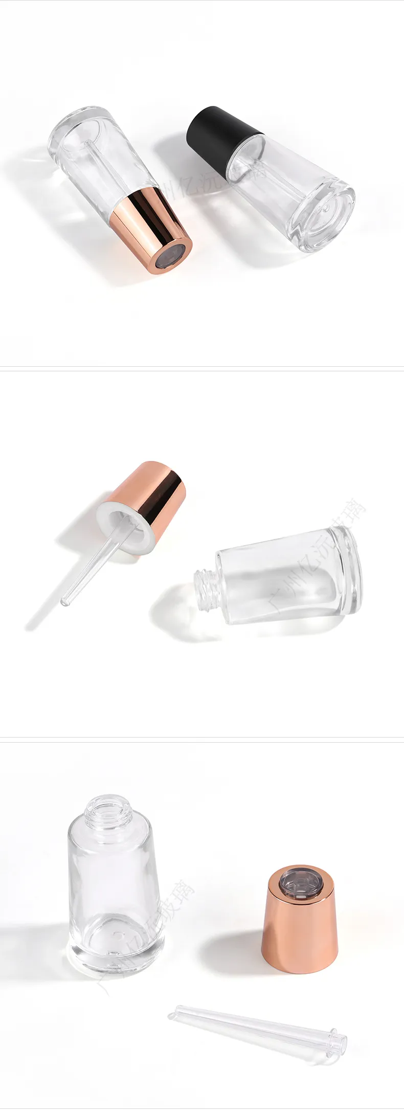 Model 161 Glass Dropper Bottle 10ml 15ml 30ml Clear Glass Essential Oil OEM Packaging additional view 7 OEM custom packaging