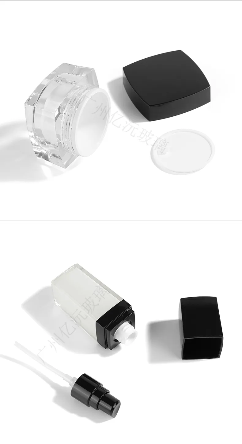 Model 177 Acrylic Cosmetic Bottle – 50ml 100ml Clear PETG Packaging - view 7