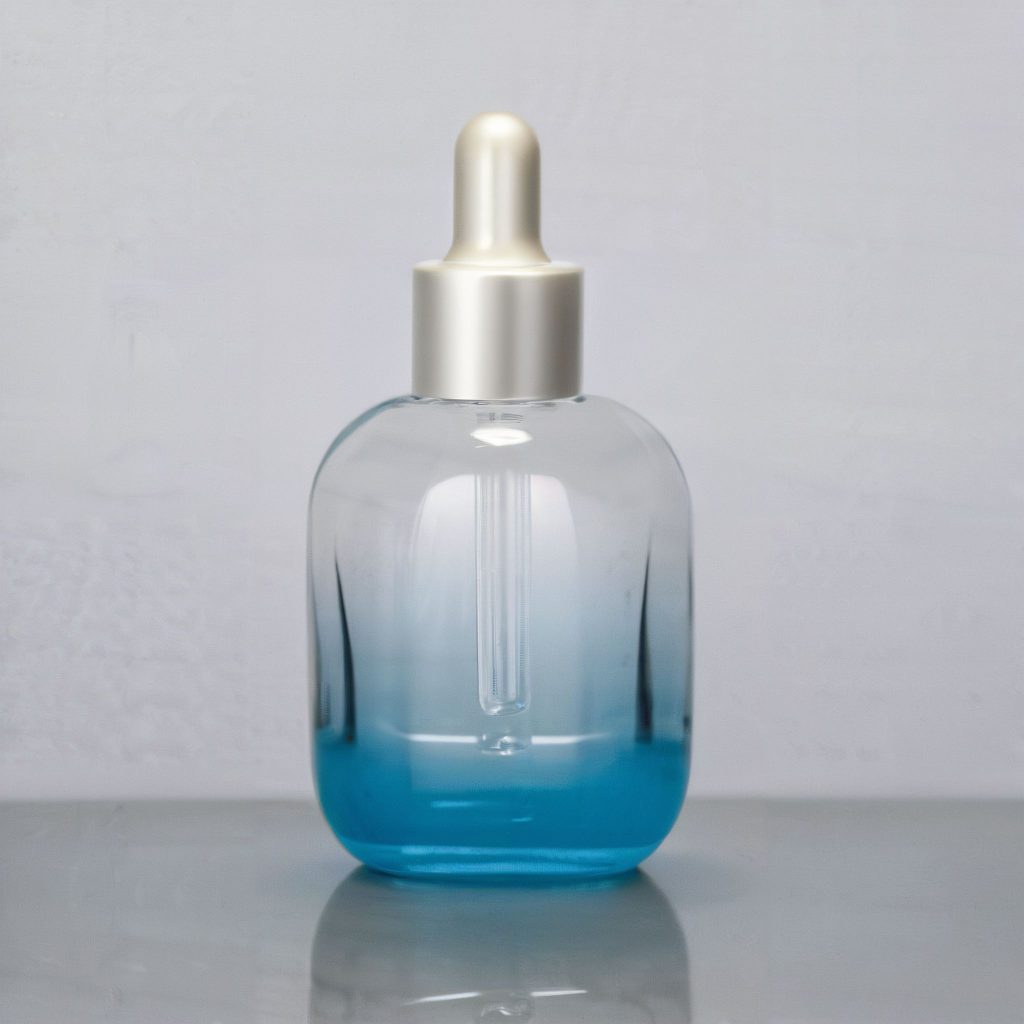 Blue gradient glass serum dropper bottle - Yiyuan Packaging