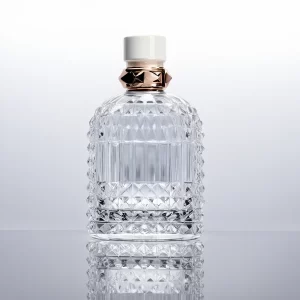 Glass Perfume Bottle 100ml Mesh Surface Flat | Custom Wholesale | OEM Manufacturer China - Image 1