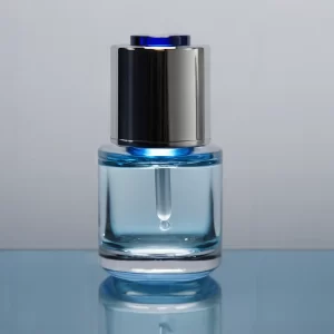 Glass Dropper Bottle Flat Round with Press Pump | Custom Wholesale | OEM Manufacturer China - Image 1