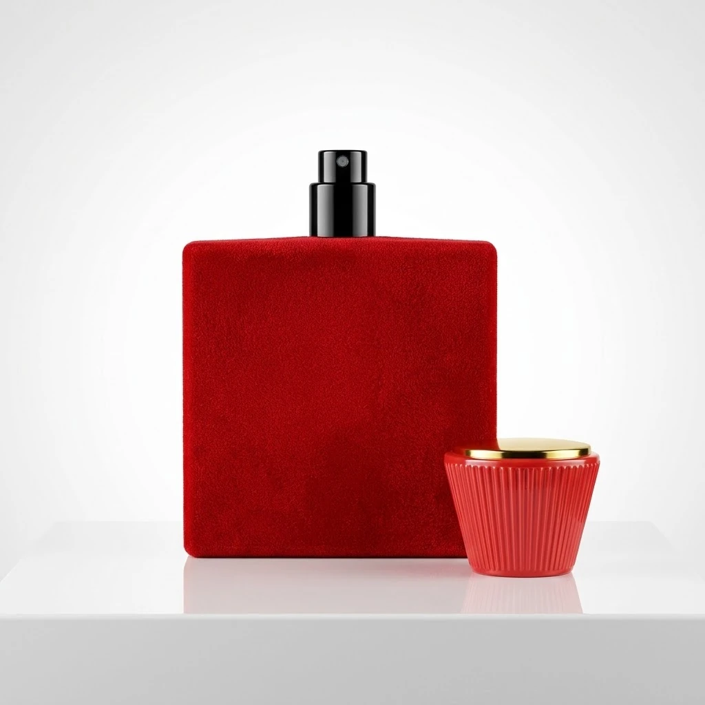 Square Flocked Glass Perfume Bottle 100ml detail 004