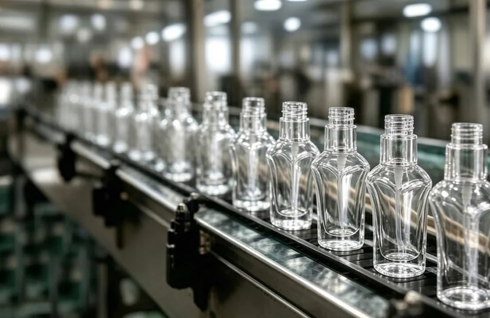 Glass bottle production