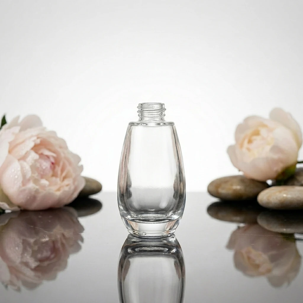 30ml Bulb Glass Bottle with Gold Penguin Pump detail 004