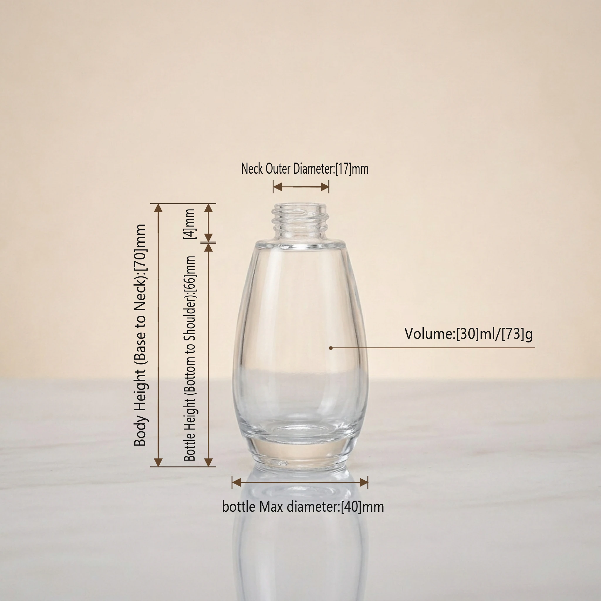 30ml Bulb Glass Bottle with Gold Penguin Pump detail 005