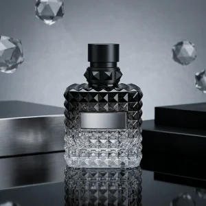 Square Patterned Glass Perfume Bottle | Frosted Texture Refillable Fragrance Bottle | Wholesale OEM