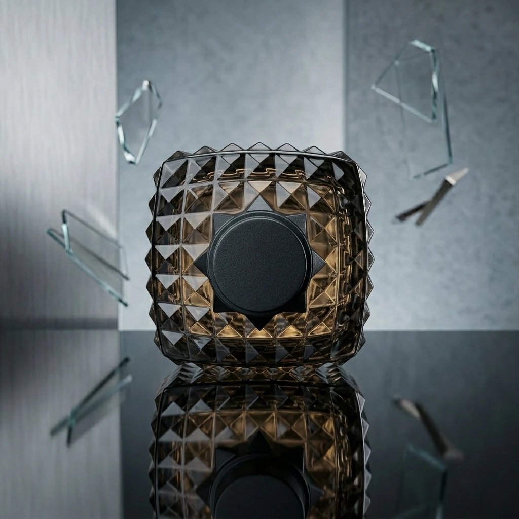 Square Patterned Glass Perfume Bottle detail 004