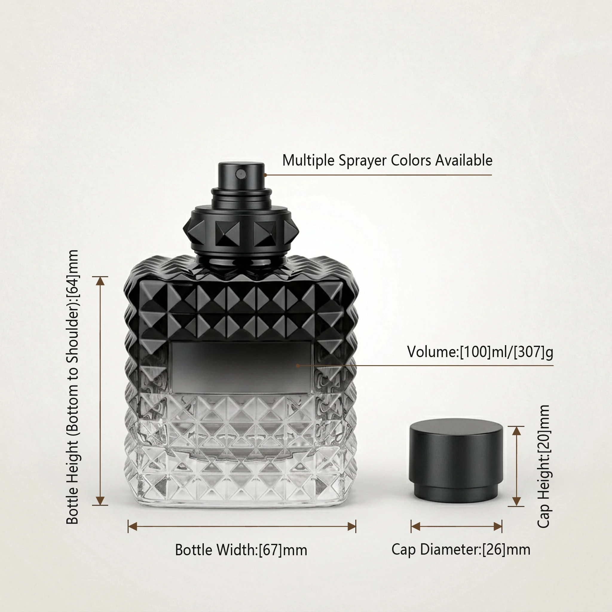 Square Patterned Glass Perfume Bottle detail 006